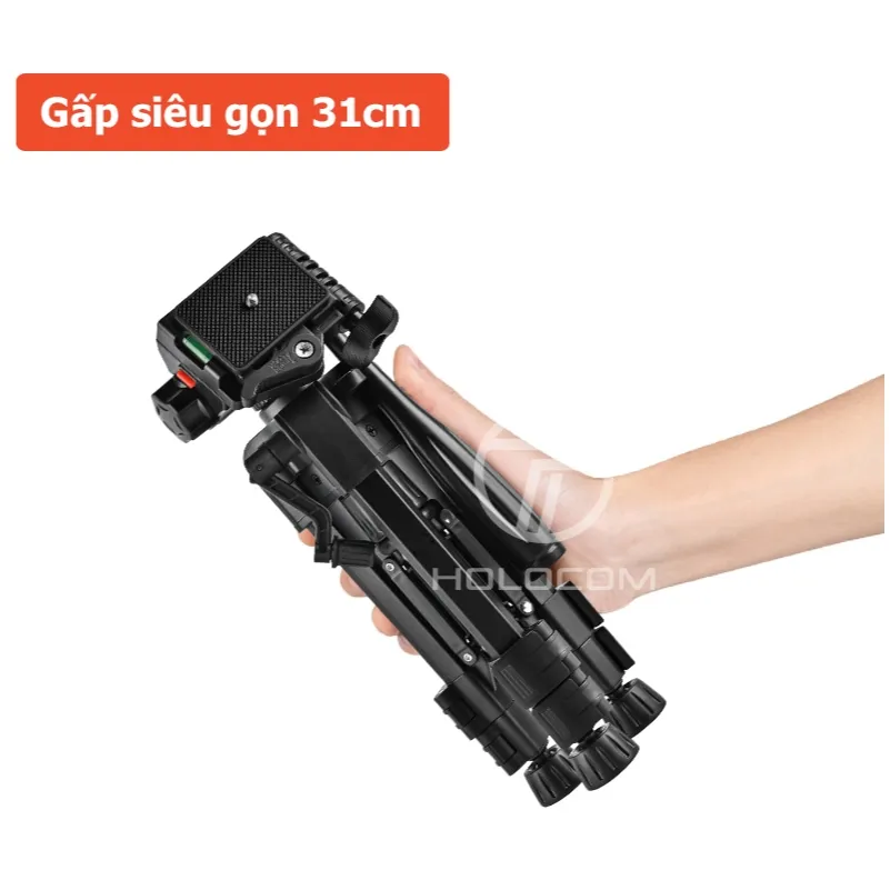 Ảnh Tripod Điện Thoại Chân Máy Ảnh Để Bàn 63cm Cao Cấp Đa Năng Xoay 360 Độ - HOLOCOM 2