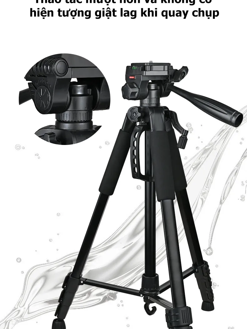 Ảnh Tripod Điện Thoại 1.8m Kiêm Chân Máy Ảnh 360 Độ Chắc Chắn, Điều Chỉnh Cao Thấp, Dùng Để Chụp Ảnh Quay Phim - HOLOCOM 3