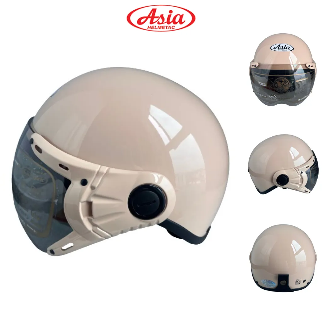 Ảnh TRỢ GIÁ - Mũ bảo hiểm nửa đầu kính chống lóa cao cấp - Asia MT105K - Vòng đầu 57-59cm - Bảo hành 12 tháng 2