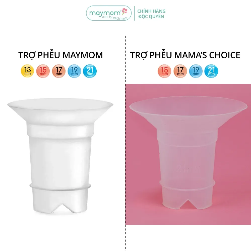 Ảnh Trợ Phễu Maymom Size 13-15-17-19-21mm, Đệm Giảm Hạ Size Phễu Hút Sữa, Cup Vắt Sữa, Chất Liệu Silicone Êm Ái và An Toàn 4