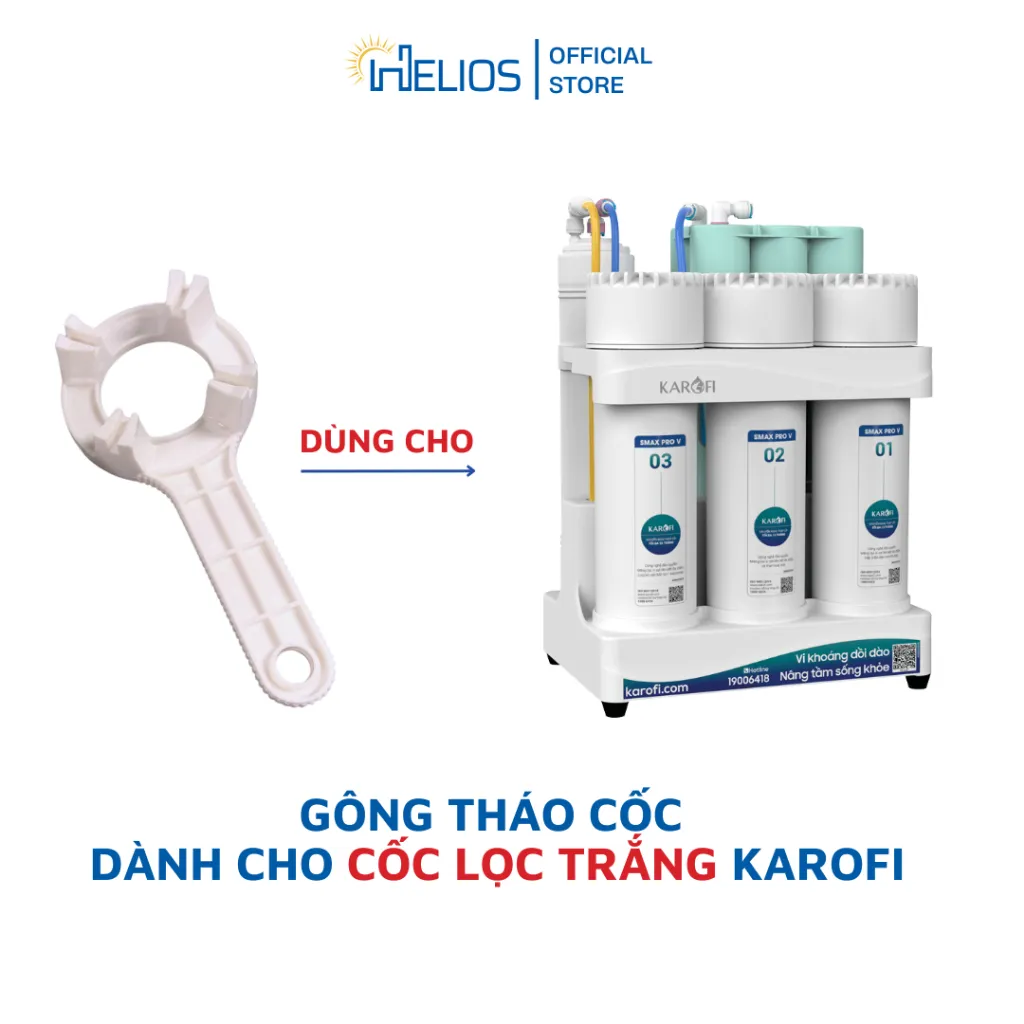 Ảnh Trọn bộ gông tháo, nắp cốc và gioăng cao su cho máy lọc nước Karofi S-S038, O-P1310, KAQ-U95, KAQ-P95,... 2
