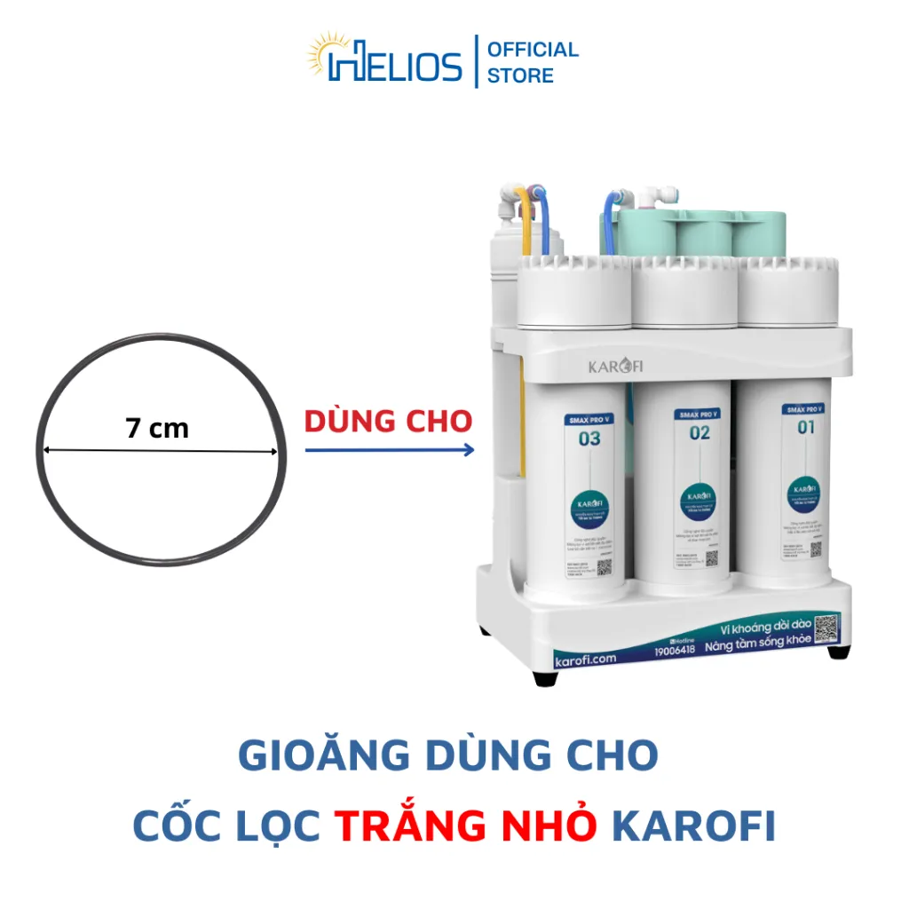 Ảnh Trọn bộ gông tháo, nắp cốc và gioăng cao su cho máy lọc nước Karofi S-S038, O-P1310, KAQ-U95, KAQ-P95,... 3