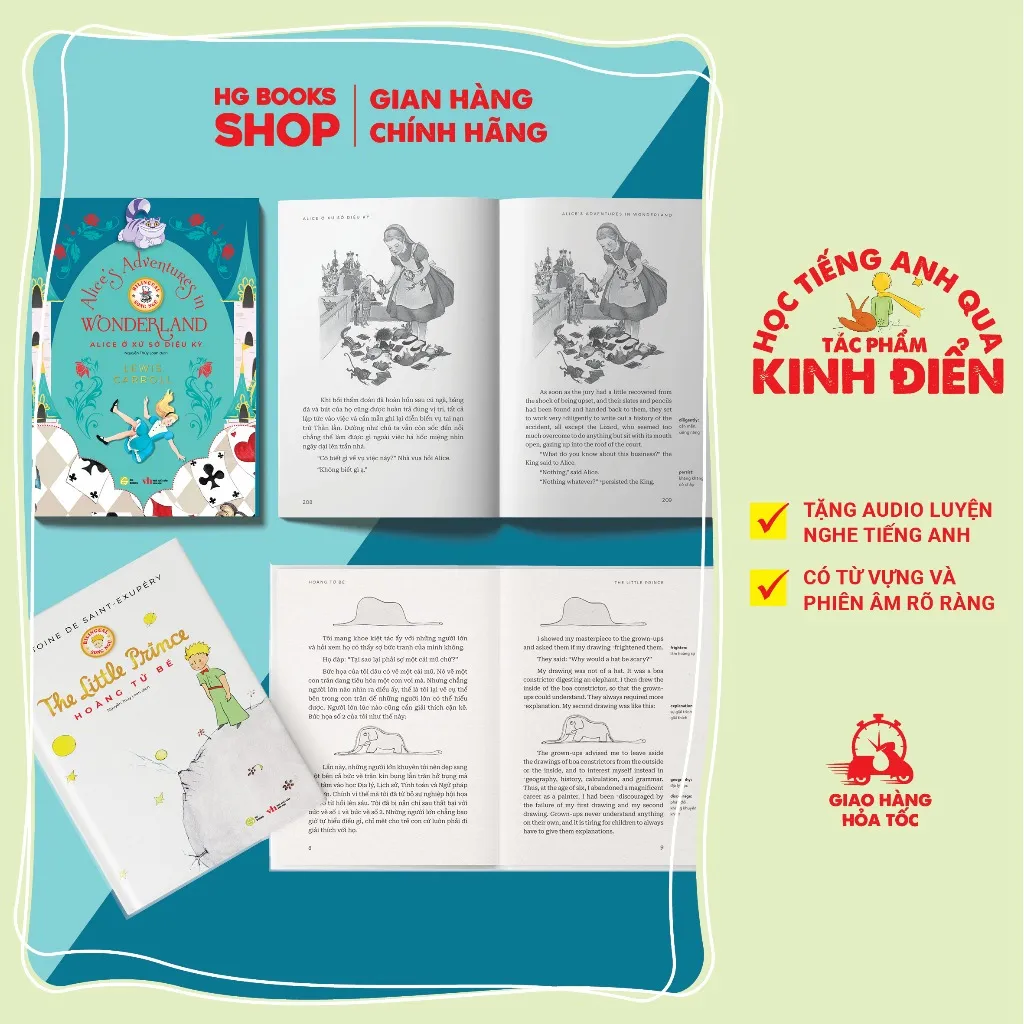 Ảnh Truyện song ngữ Alice Ở Xứ Sở Diệu Kỳ - Alice's Adventures In Wonderland tặng audio và note từ vựng 3