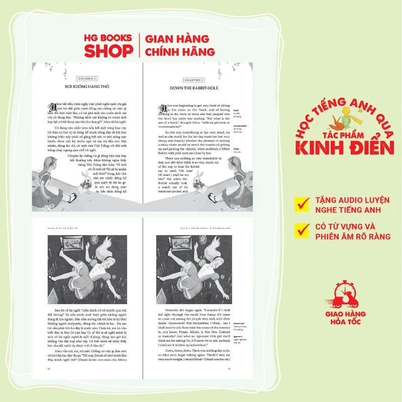 Ảnh Truyện song ngữ Alice Ở Xứ Sở Diệu Kỳ - Alice's Adventures In Wonderland tặng audio và note từ vựng 4