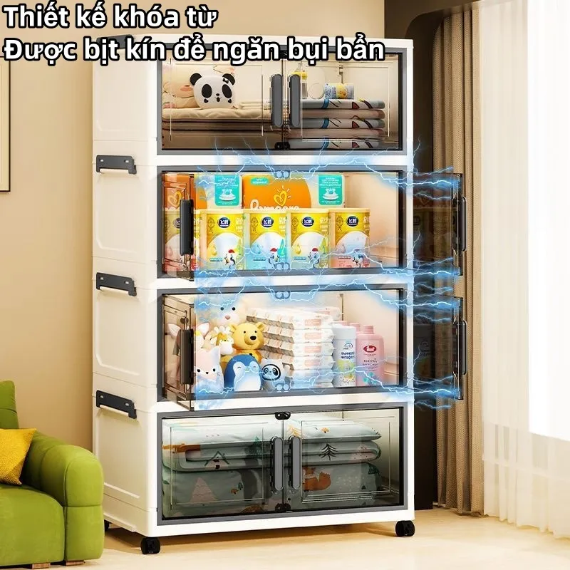 Ảnh Tủ nhựa gấp Dùng Để Lưu Trữ Thực Phẩm  Đồ Dùng Gia Đình  Chất Liệu Dày Dặn, Bền Đẹp  Phù Hợp Cho Phòng Khách 3