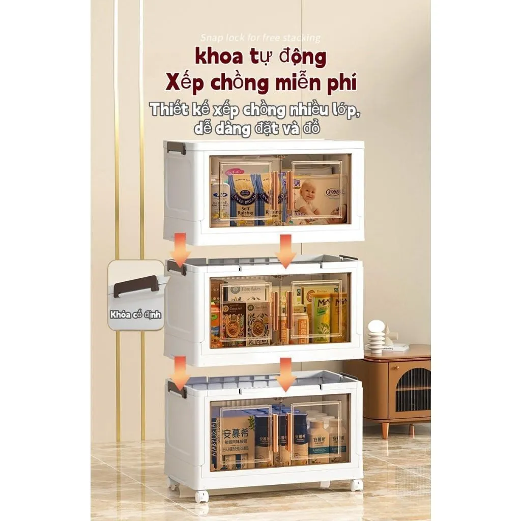 Ảnh Tủ nhựa gấp không cần lắp đặt, tủ đựng đồ phòng ngủ bằng nhựa, chất liệu pp cao cấp không mùi 4
