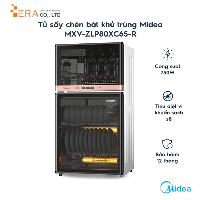 Ảnh Tủ sấy chén bát khử trùng Midea MXV-ZLP80XC65-R - Hàng chính hãng 1