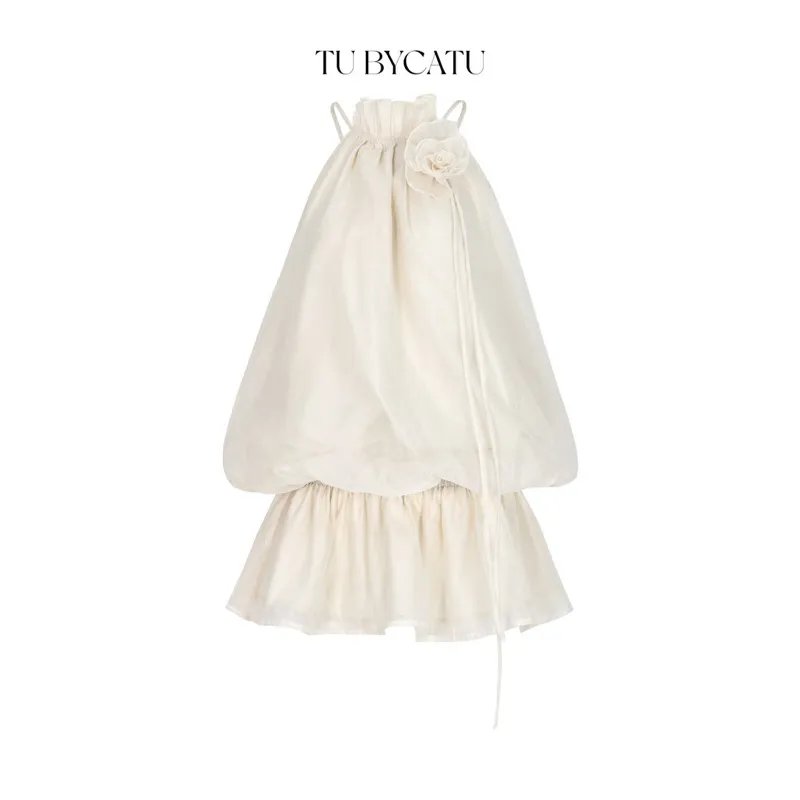 Ảnh TUBYCATU | Áo Lily (Không kèm quần) chất liệu vải organza đính hoa màu Nude / Beige/ White/ Black 3