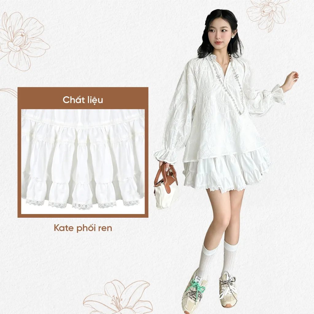 Ảnh TUBYCATU | Chân váy alida white/ black skirt 3