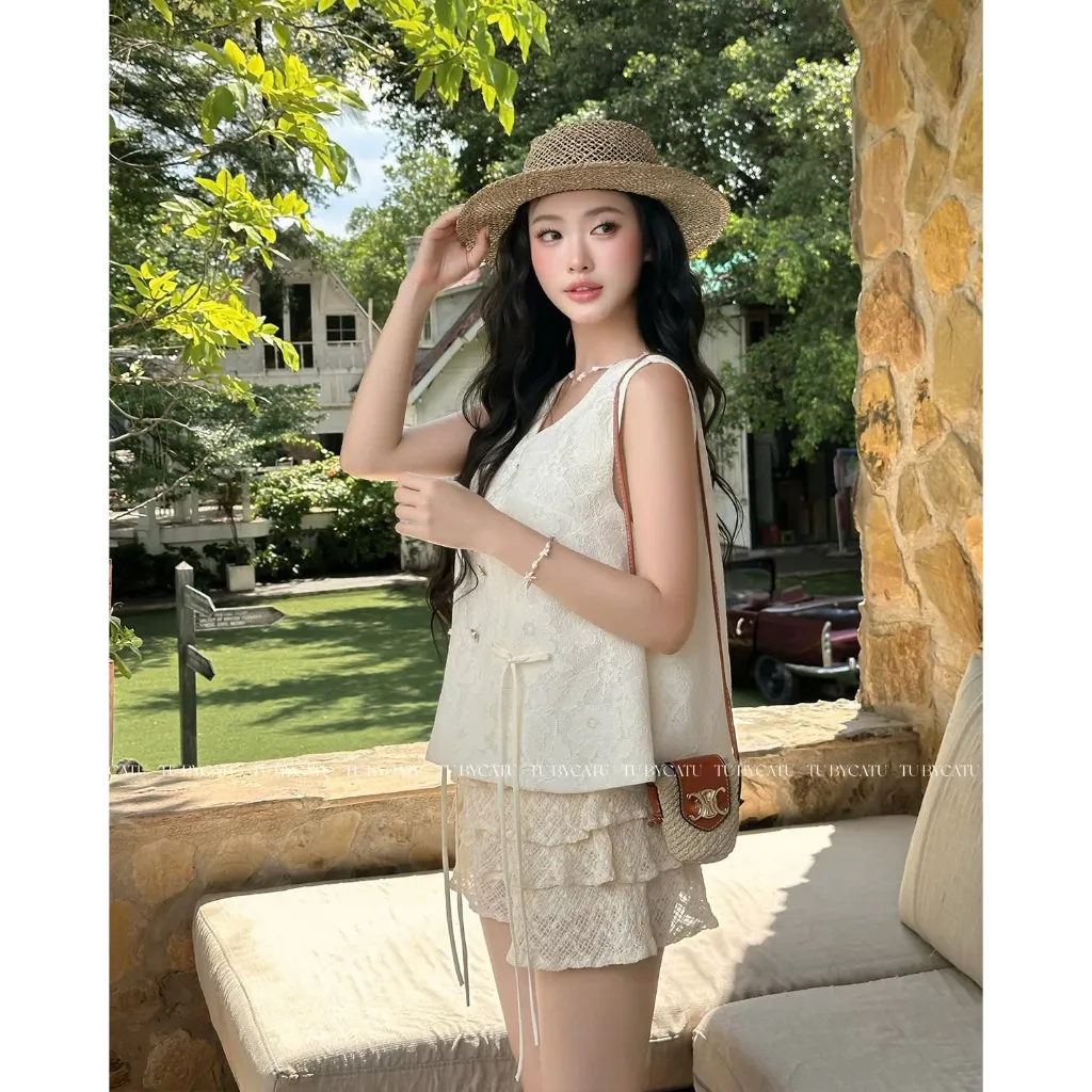 Ảnh TUBYCATU | Donna Ruffle Lace Skirt nhiều màu 3