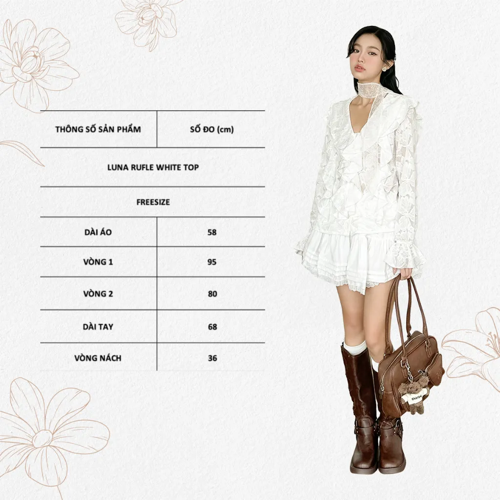 Ảnh TUBYCATU | Luna Ruffle White Top 2