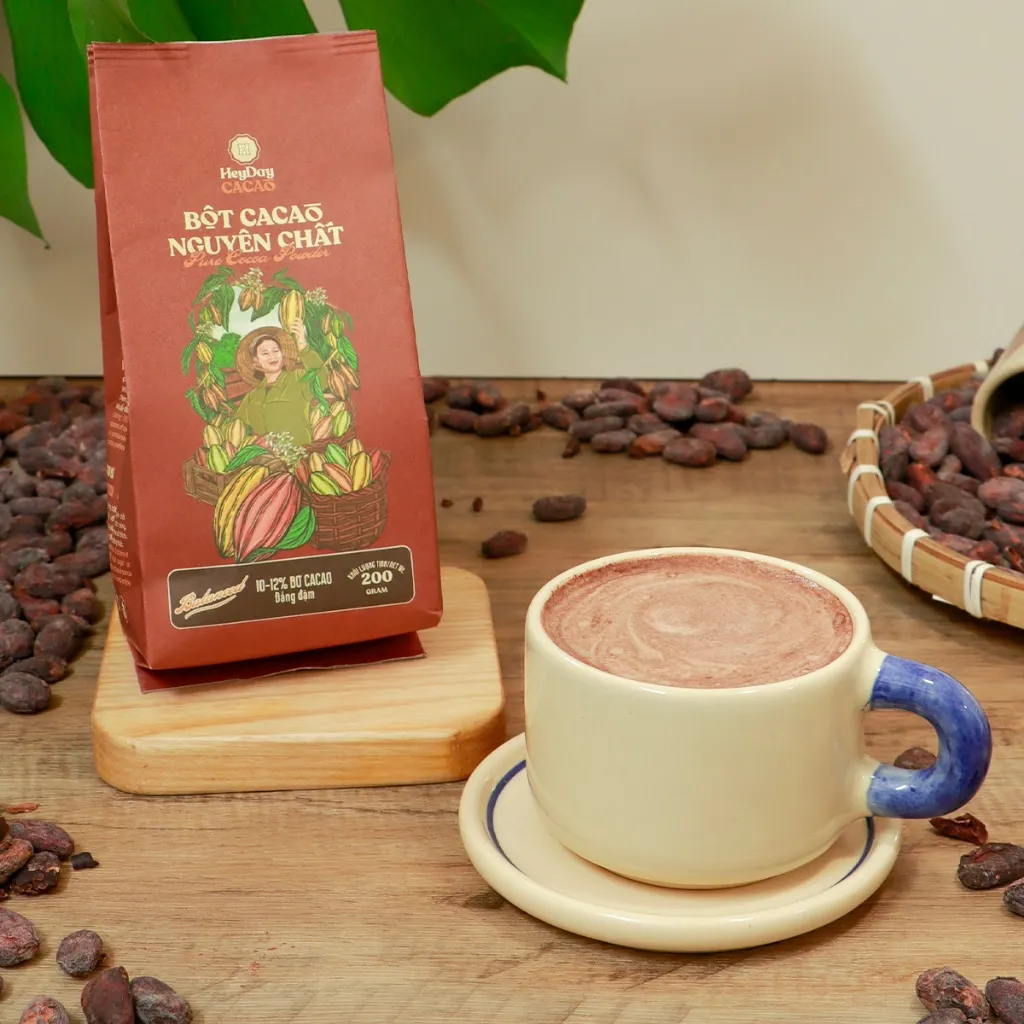 Ảnh Túi 200g Bột cacao nguyên chất Việt Nam 100% Heyday - Dòng Balanced phổ thông - Vị đắng đậm 2
