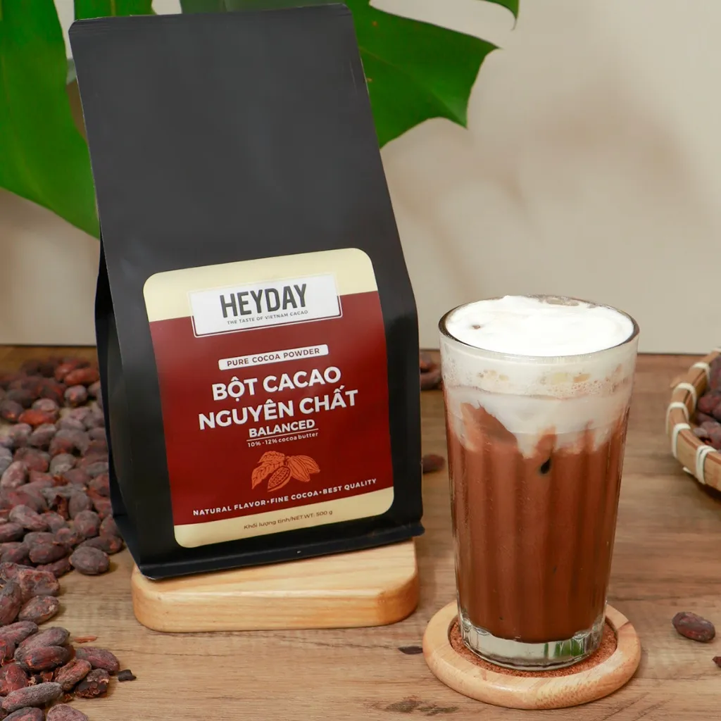 Ảnh Túi 500g Bột cacao nguyên chất Việt Nam 100% không đường Heyday - Dòng Balanced phổ thông 2