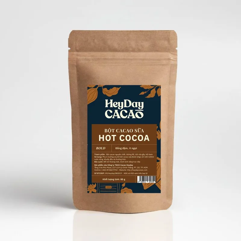 Ảnh Túi 80g Bột cacao sữa 3in1 Heyday - Dòng Bold thêm 45% cacao nguyên chất - Đắng đậm, ít ngọt 1