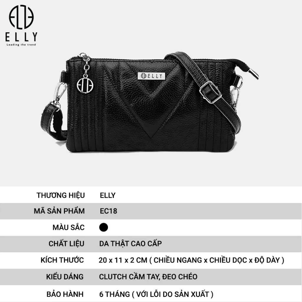 Ảnh Túi clutch nữ cao cấp da thật ELLY – EC18 3