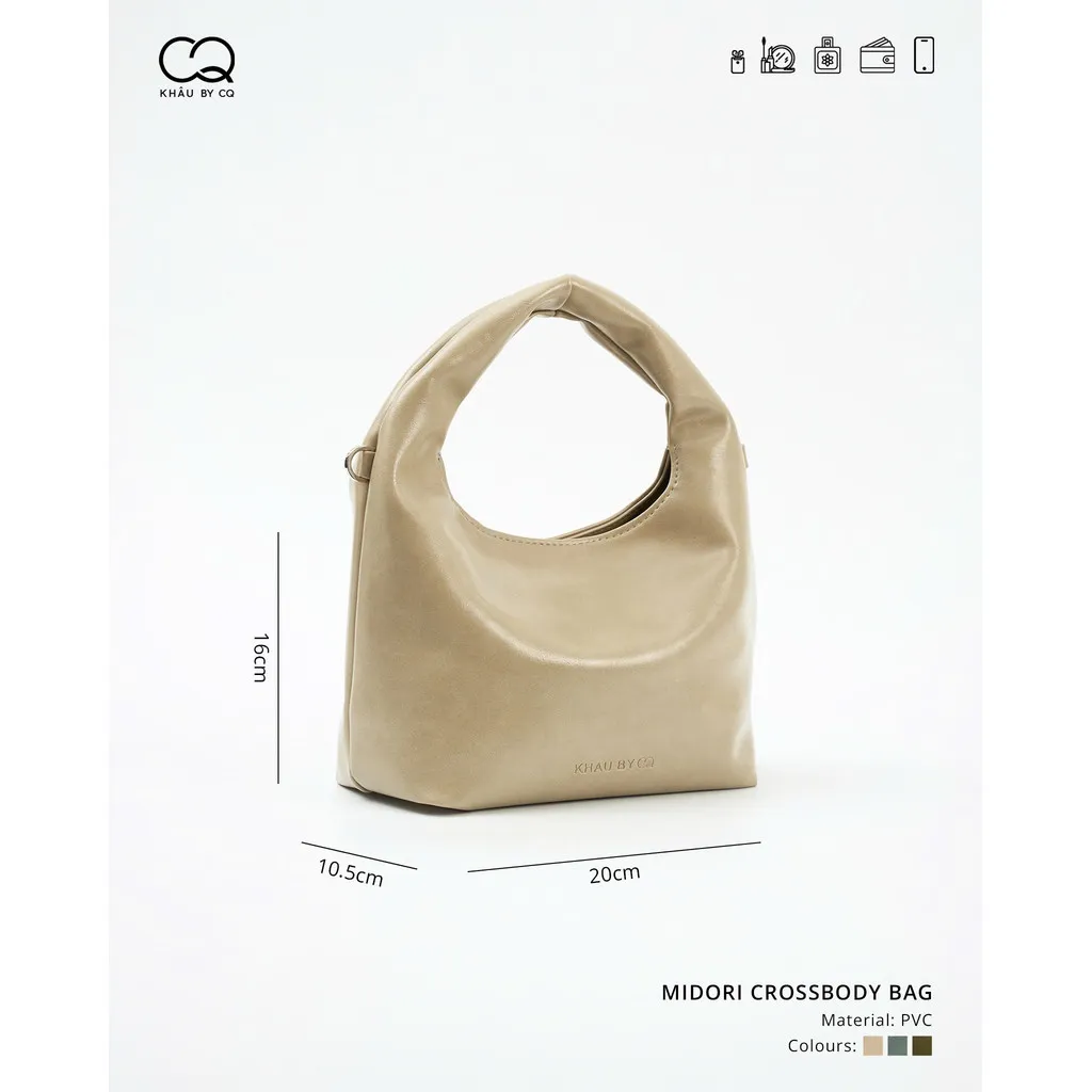 Ảnh Túi da mềm MIDORI size nhỏ phối đồ đi làm, đi chơi - có dây đeo chéo với bảng màu trendy KHÂU BY CQ 1
