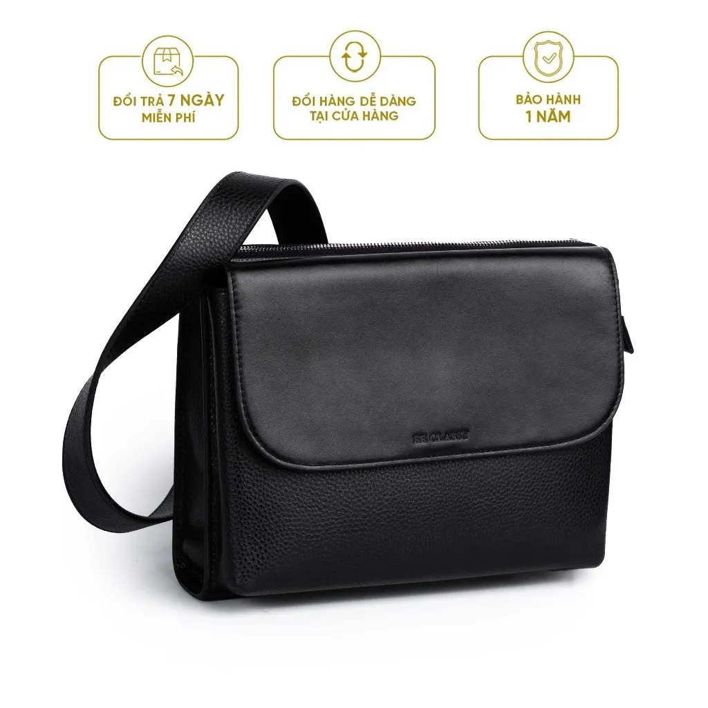 Ảnh Túi đeo chéo nam da Bò Ý - MAISON BE M MESSENGER BAG - BAG04 - Thương hiệu Be Classy 1
