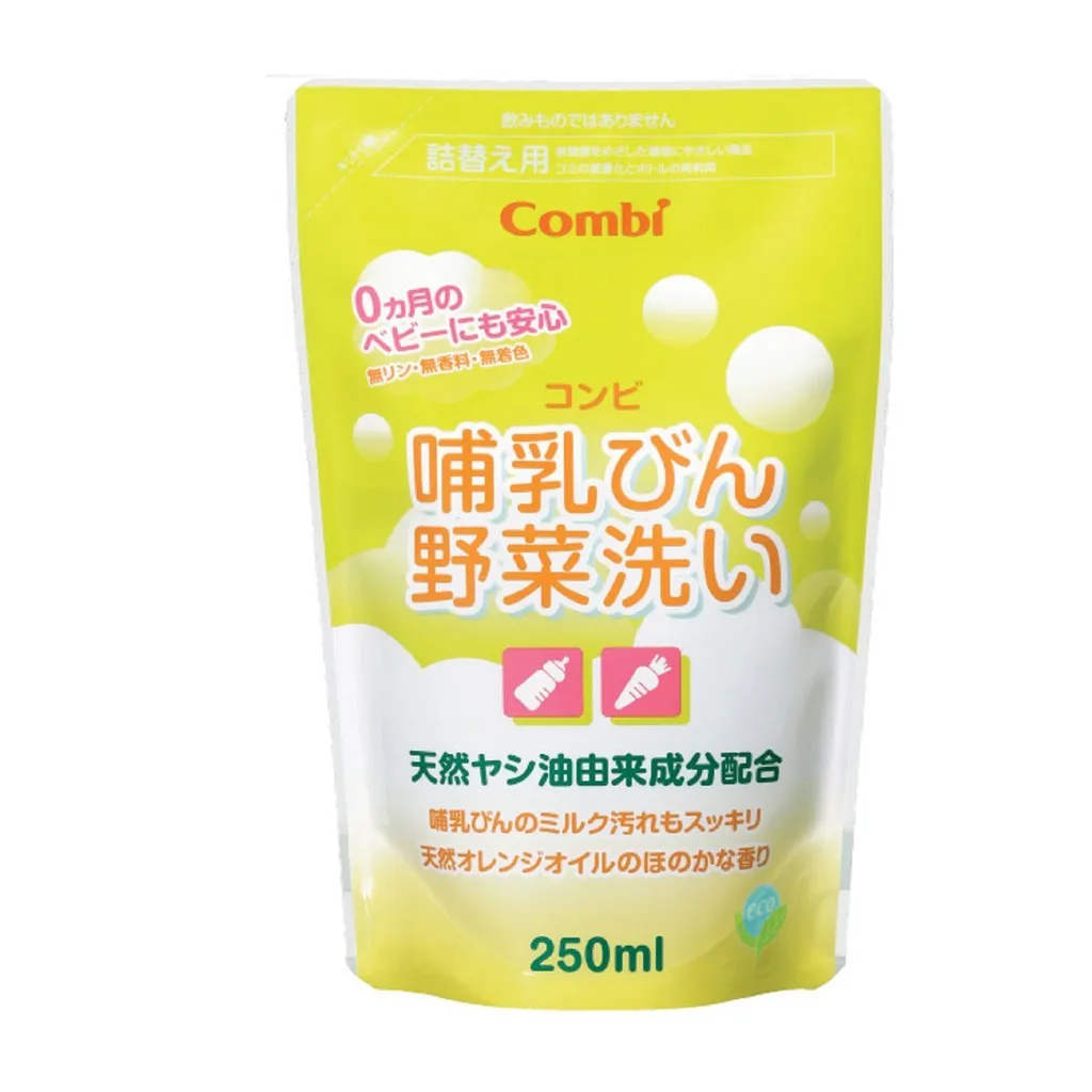 Ảnh Túi dung dịch nước rửa bình sữa và rau củ quả từ dầu cọ 250ml Combi 1