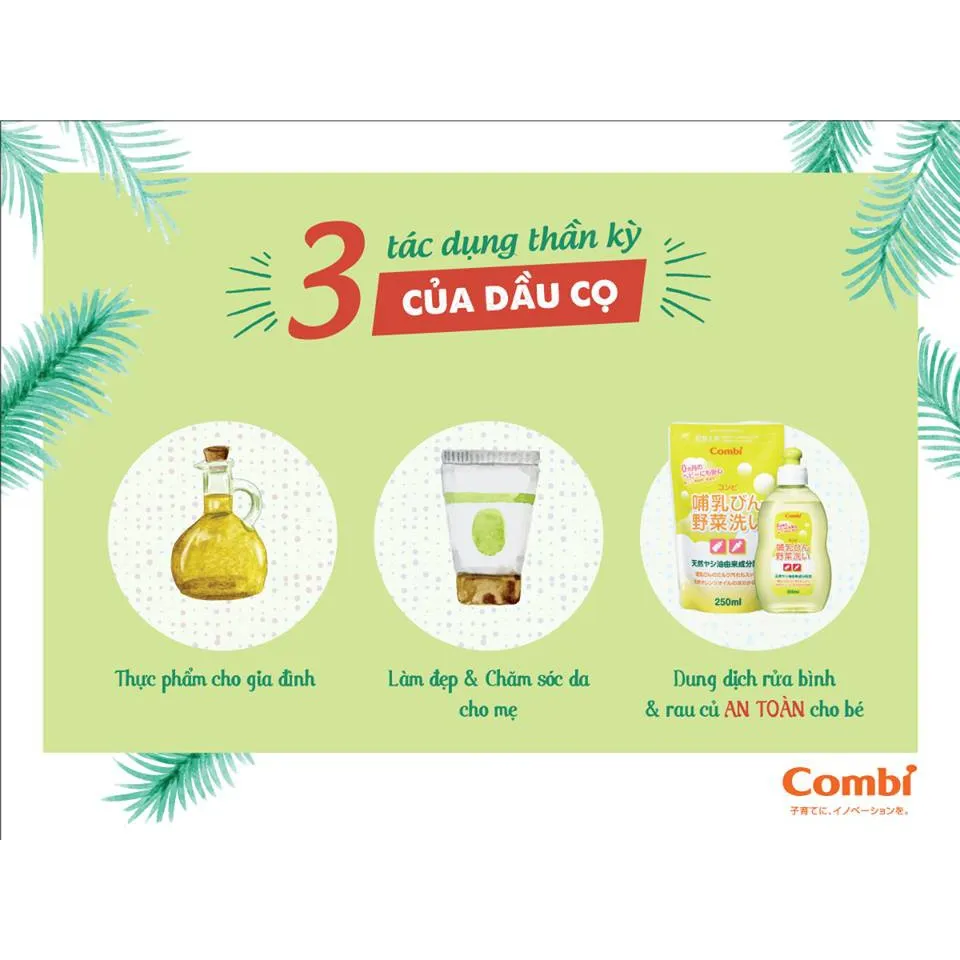Ảnh Túi dung dịch nước rửa bình sữa và rau củ quả từ dầu cọ 250ml Combi 2