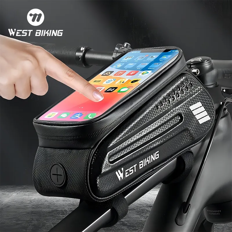 Ảnh Túi đựng đồ treo sườn xe đạp thể thao WEST BIKING chạm màn hình cảm ứng cho điện thoại 7.0inch 2