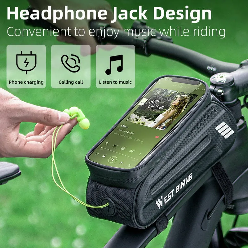 Ảnh Túi đựng đồ treo sườn xe đạp thể thao WEST BIKING chạm màn hình cảm ứng cho điện thoại 7.0inch 4