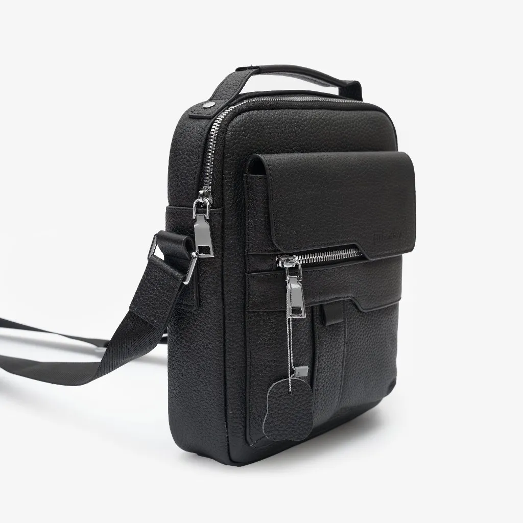 Ảnh Túi đeo chéo da bò nam FTT Leather phối nắp gập thời trang nhiều ngăn tiện lợi đựng được ipad mini 4