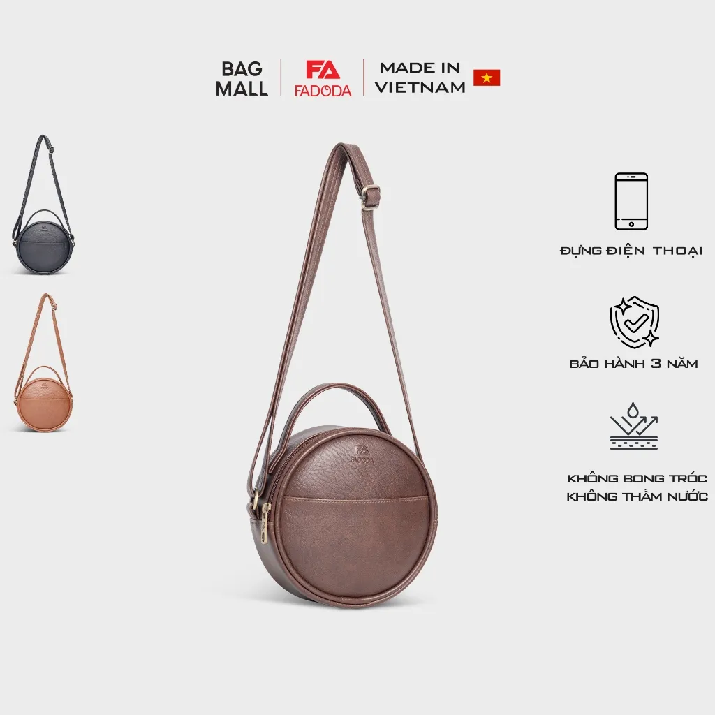 Ảnh Túi đeo chéo da nữ tròn mini FADODA FN30 1