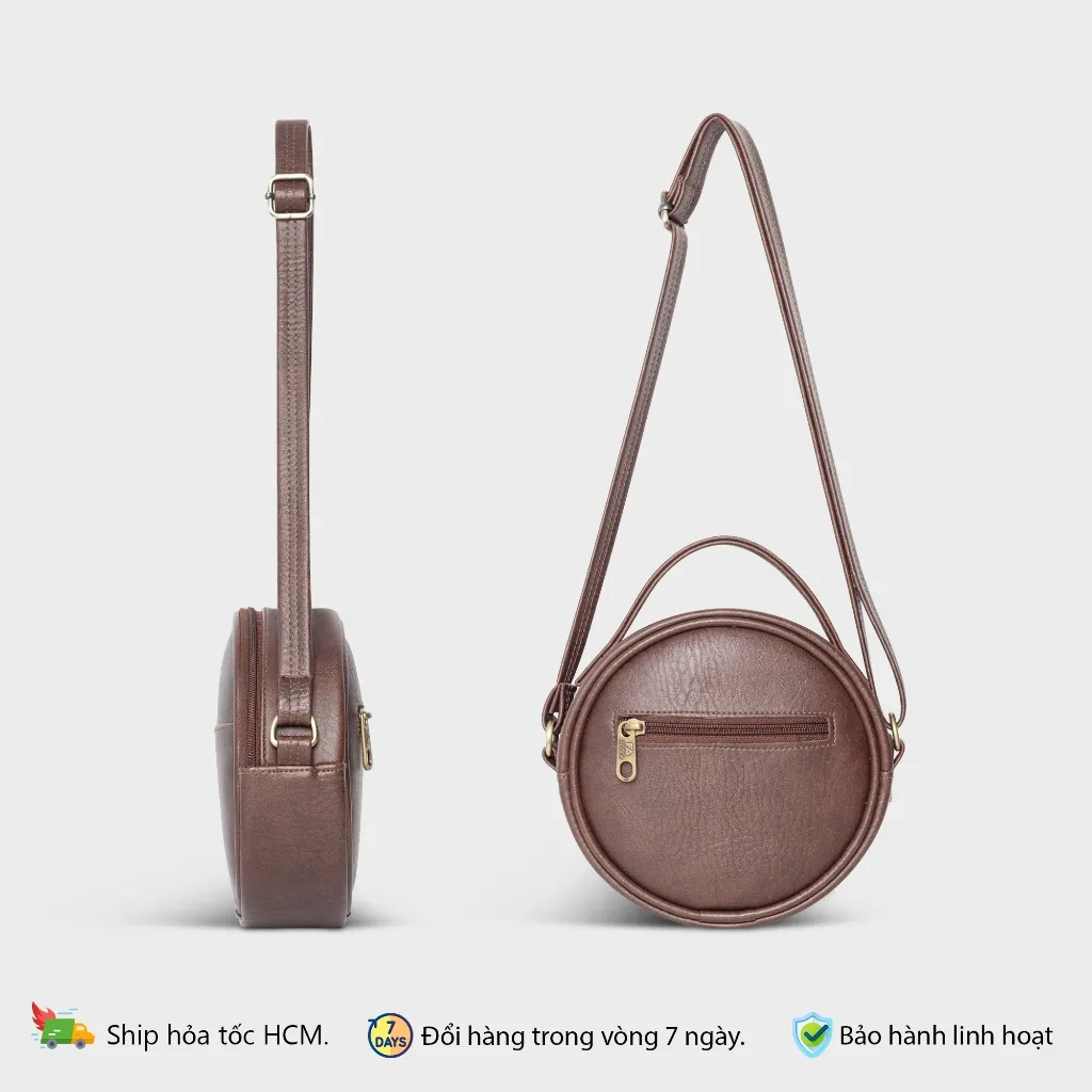 Ảnh Túi đeo chéo da nữ tròn mini FADODA FN30 4