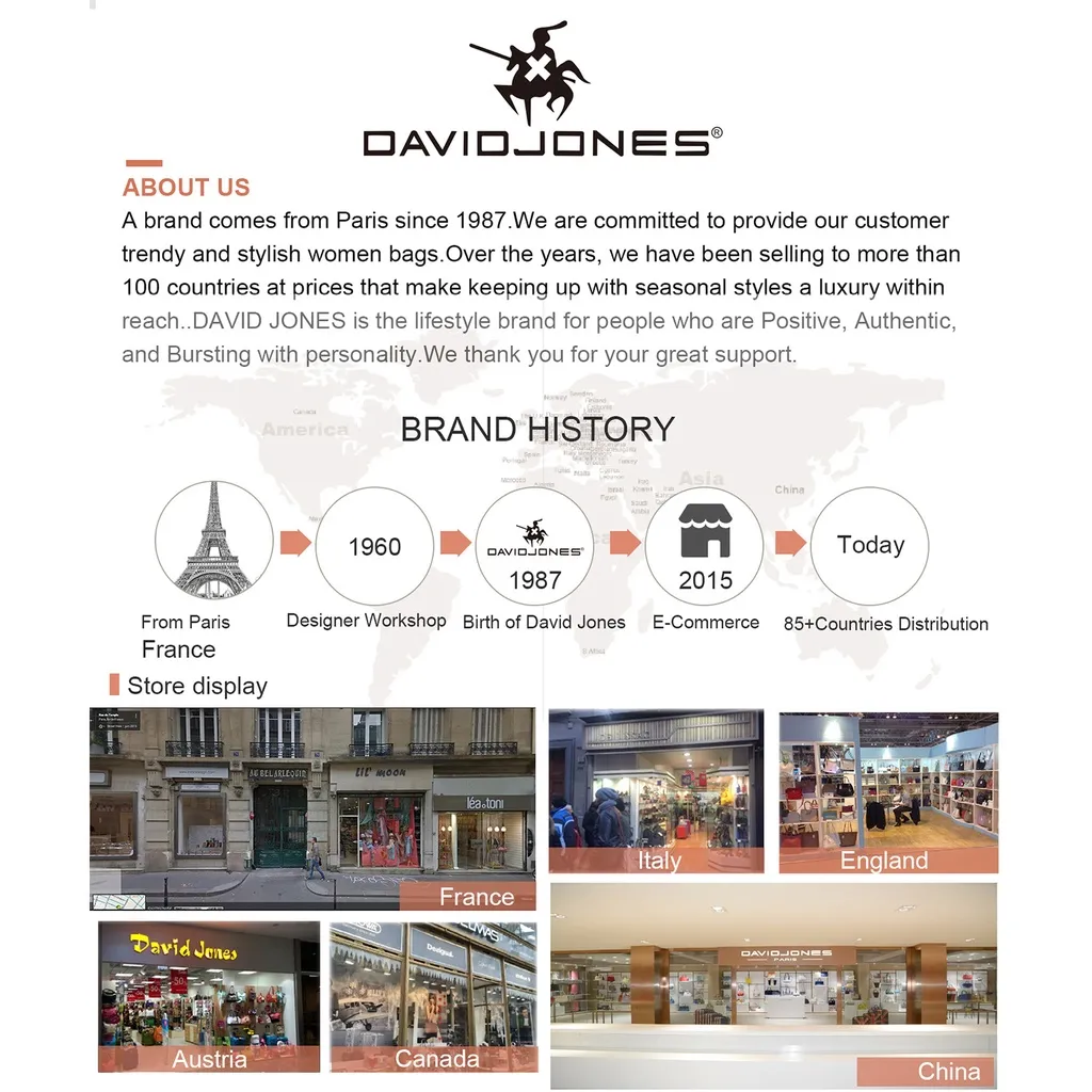 Ảnh Túi đeo chéo DAVID JONES trước ngực da pu phong cách pháp thời trang dành cho nam 1