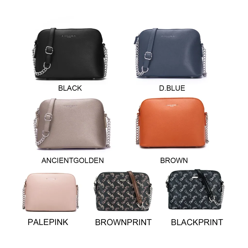 Ảnh Túi đeo chéo DAVID JONES từ da pu phối dây xích thời trang mùa xuân dành cho nữ 3