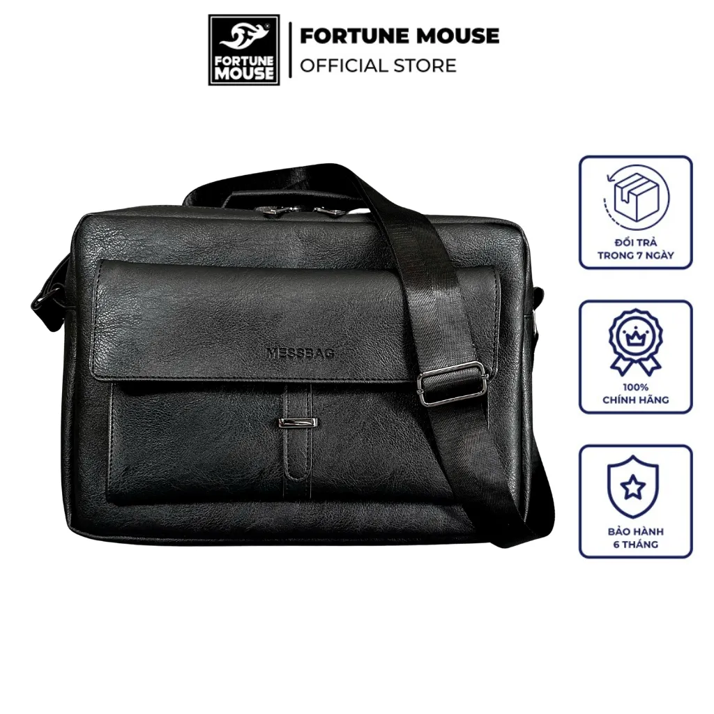 Ảnh Túi Đeo chéo Laptop 13inch Unisex Fortune Mouse Da PU Cao Cấp B220 1