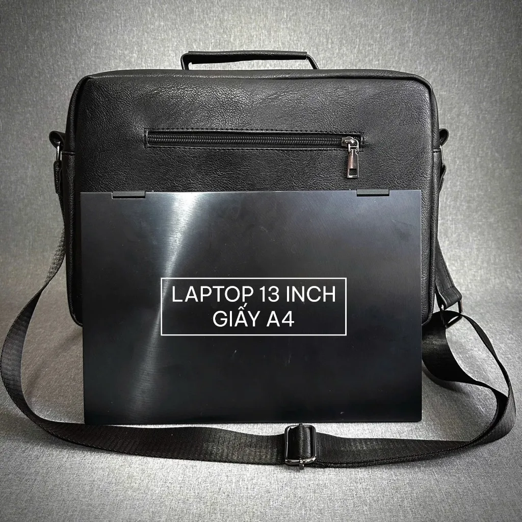 Ảnh Túi Đeo chéo Laptop 13inch Unisex Fortune Mouse Da PU Cao Cấp B220 3