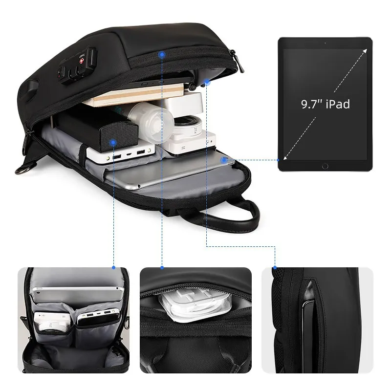 Ảnh Túi Đeo Chéo Mark Ryden MR7039 Chống Thấm Nước Có Cổng Sạc USB Hiện Đại Tiện Dụng 3