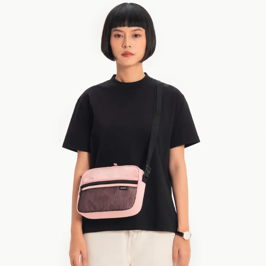 Ảnh Túi đeo chéo nam nữ BAMA Mesh Fabric Shoulder Bag MF202 chống nước nhiều ngăn, túi mini vải canvas thời trang 4