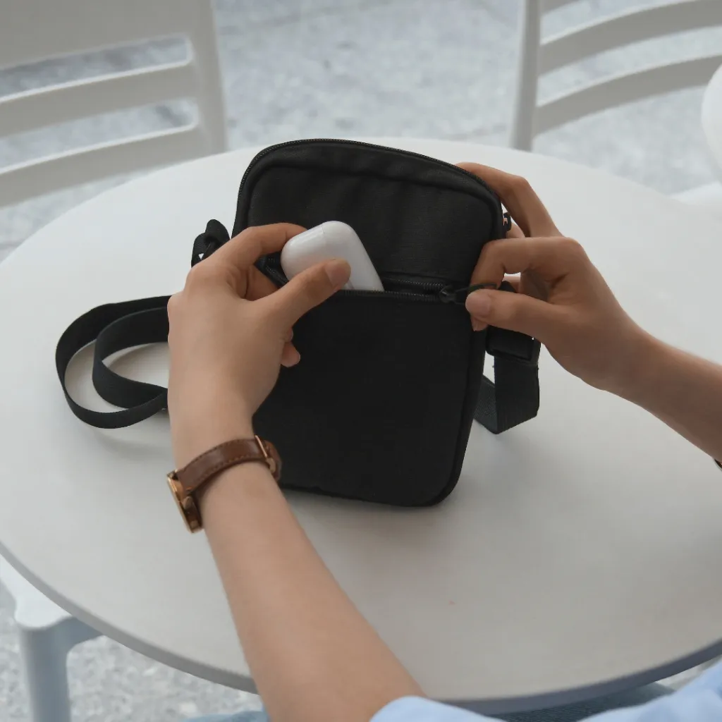 Ảnh Túi đeo chéo nam nữ BAMA New Basic Shoulder Bag NB202 chống nước nhiều ngăn, túi mini vải canvas thời trang 3
