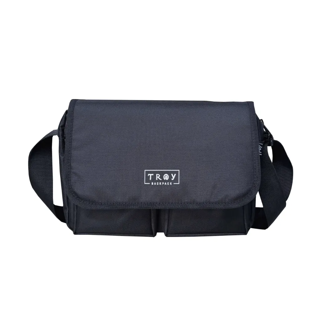 Ảnh Túi đeo chéo nam nữ thời trang TROY IBOX vải bố chống thấm nước, size 29 x 20 x 6cm nhiều ngăn 2