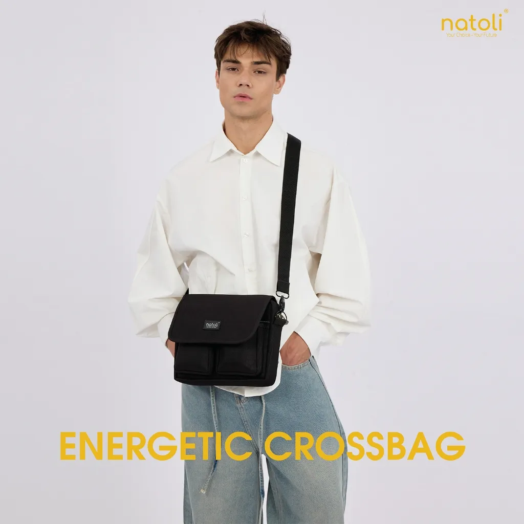 Ảnh Túi đeo chéo nam nữ Thương hiệu Natoli nhiều ngăn đi chơi đi học cao cấp BST Energetic CrossBag T12 3