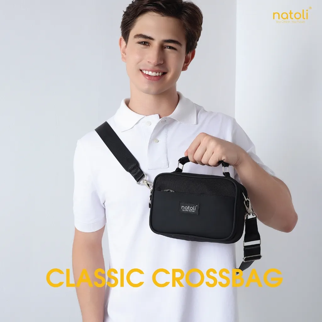 Ảnh Túi đeo chéo nam thương hiệu Natoli nhiều ngăn chống nước cao cấp BST CLASSIC CROSSBAG T8 2