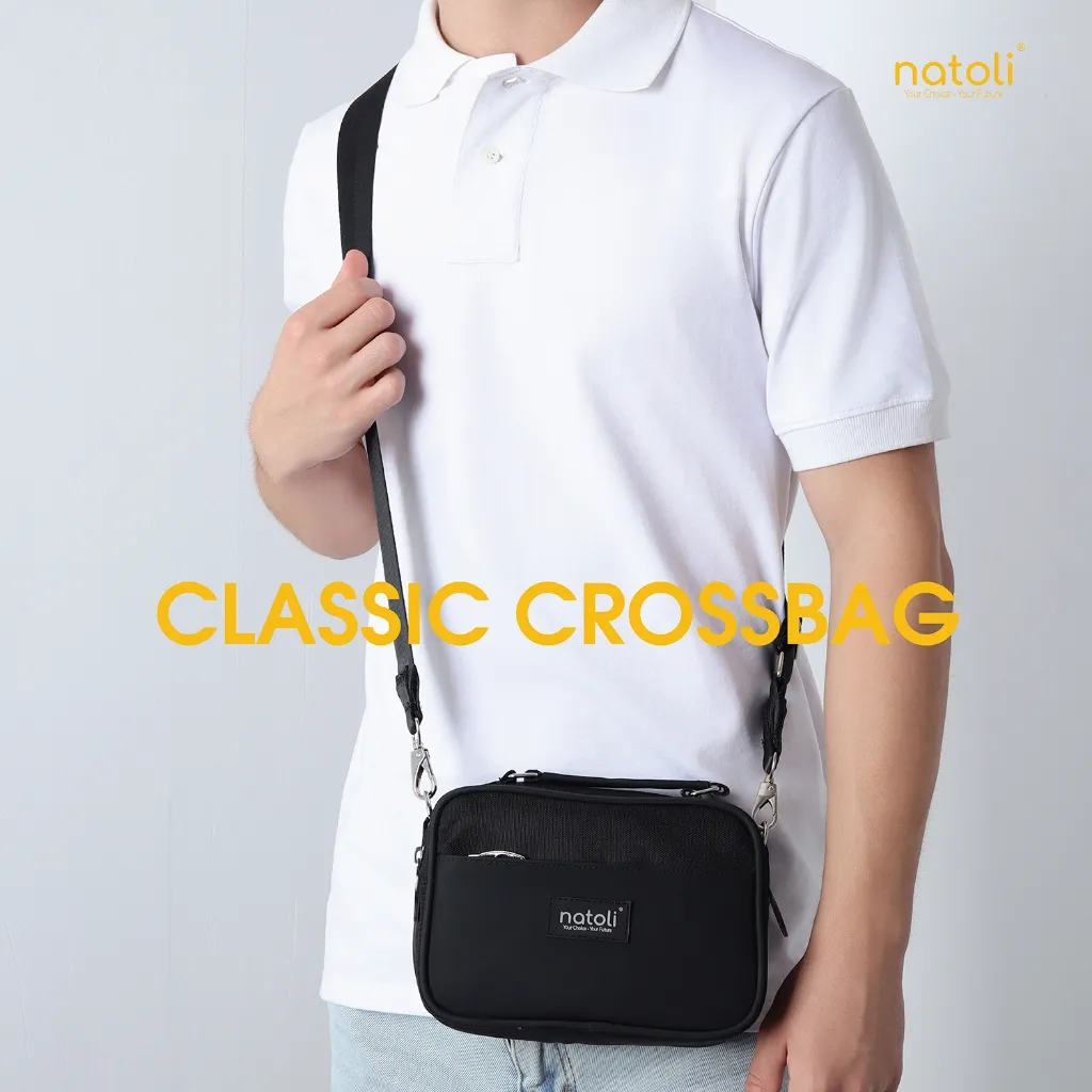 Ảnh Túi đeo chéo nam thương hiệu Natoli nhiều ngăn chống nước cao cấp BST CLASSIC CROSSBAG T8 3