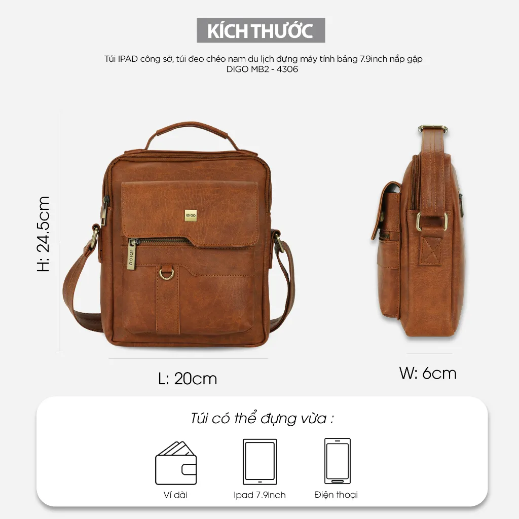 Ảnh Túi đeo chéo nam đựng máy tính bảng 7.9inch IDIGO MB2 - 4306 2