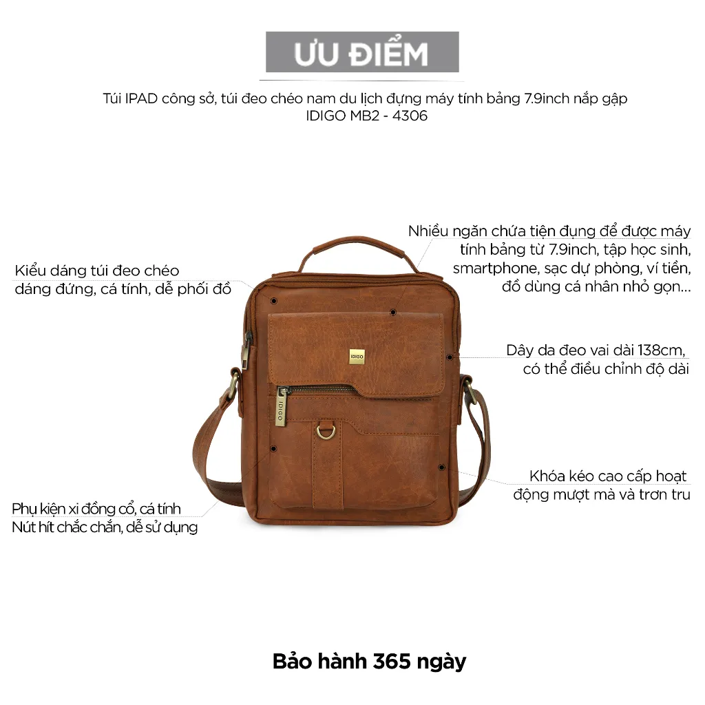 Ảnh Túi đeo chéo nam đựng máy tính bảng 7.9inch IDIGO MB2 - 4306 4