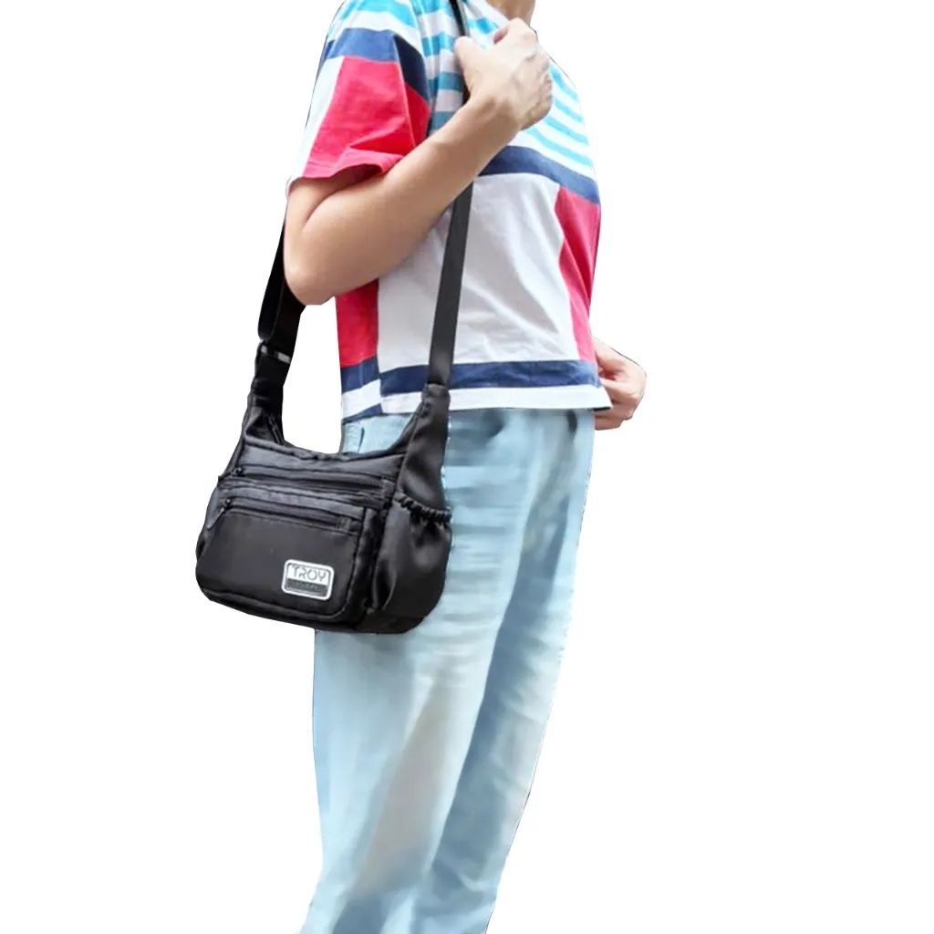 Ảnh Túi đeo chéo nhiều ngăn TROY SLAY BAG chất vải dù trượt nước, size 21 cm 1