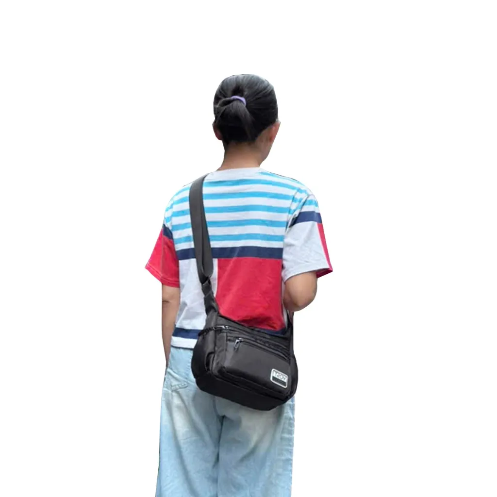 Ảnh Túi đeo chéo nhiều ngăn TROY SLAY BAG chất vải dù trượt nước, size 21 cm 2