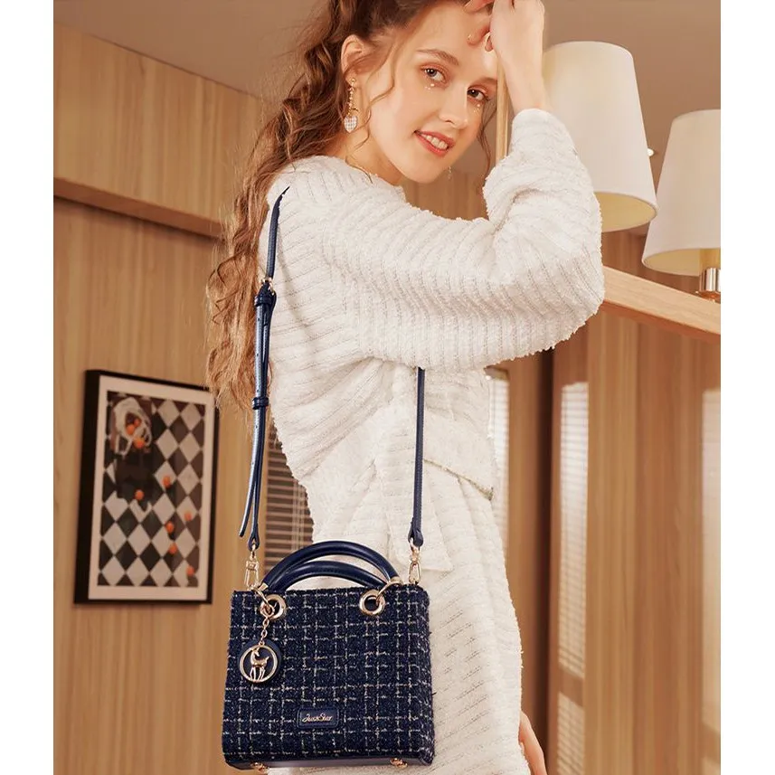 Ảnh Túi Đeo Chéo Nữ Đi Tiệc Đi Làm Nhỏ Xinh Mini Sang Trọng Just Star ViAnh Store 172524 Phối Vải Dạ 3