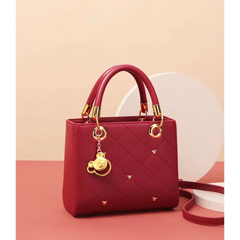Ảnh Túi đeo chéo nữ Just Star dễ thương thời trang nữ sang trọng tinh tế có khoá kéo charm gấu 172633A 4