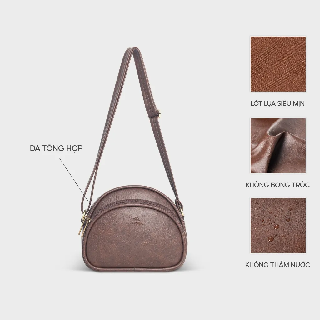 Ảnh Túi đeo chéo nữ mini dáng bầu thời trang Fadoda FN41 3