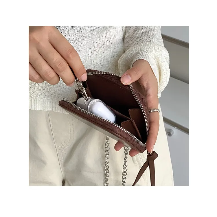 Ảnh Túi Đeo Chéo Nữ Mini Size 12.5cm PAPU TN01 Da PU Phối Dây Xích Đeo Chéo  Cao Cấp  PAPU TN01 3