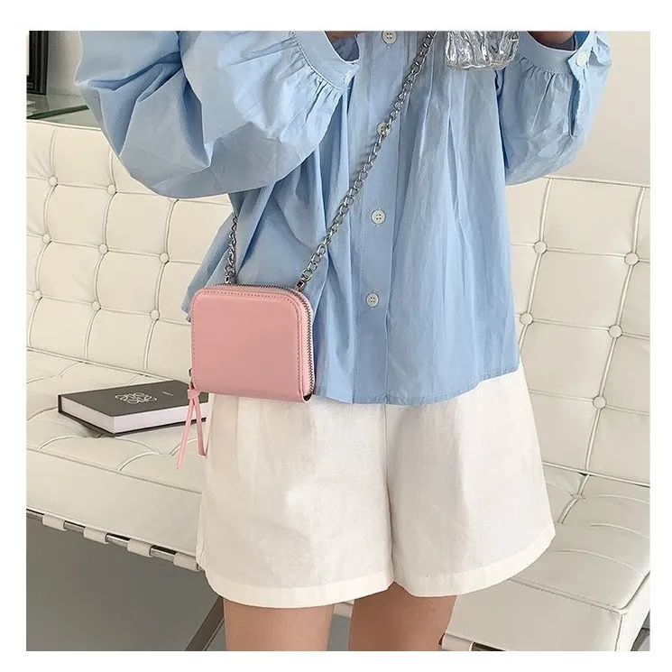 Ảnh Túi Đeo Chéo Nữ Mini Size 12.5cm PAPU TN01 Da PU Phối Dây Xích Đeo Chéo  Cao Cấp  PAPU TN01 4