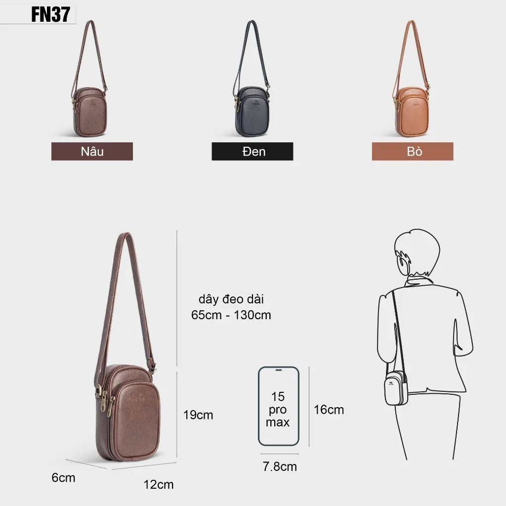 Ảnh Túi đeo chéo nữ mini đựng điện thoại tiện lợi FADODA FN37 2