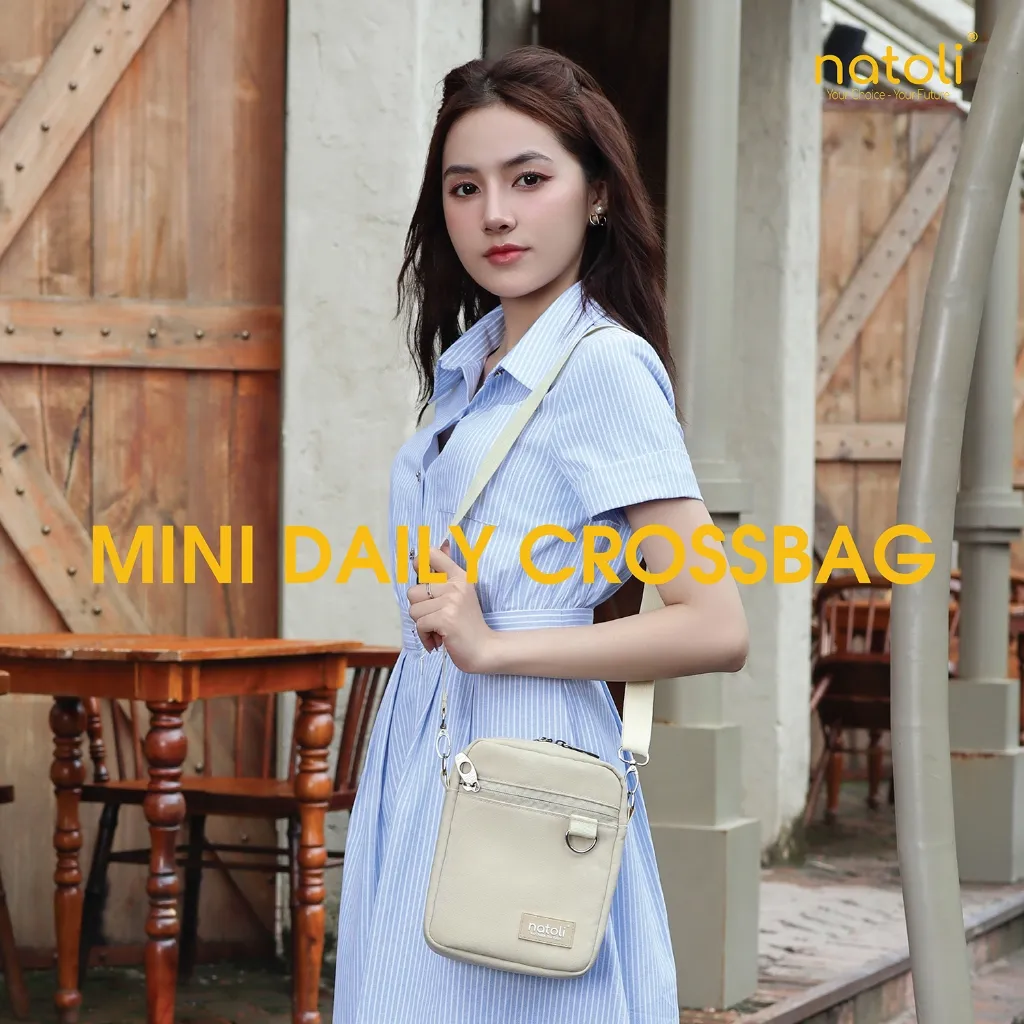 Ảnh Túi đeo chéo nữ thương hiệu Natoli  mini cute, đựng điện thoại, nhiều ngăn, cao cấp BST Mini Daily Crossbag T3 2